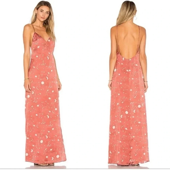 Lovers + Friends X Revolve Pink Constellation Dress Maxi Small Revival - Picture 1 of 10